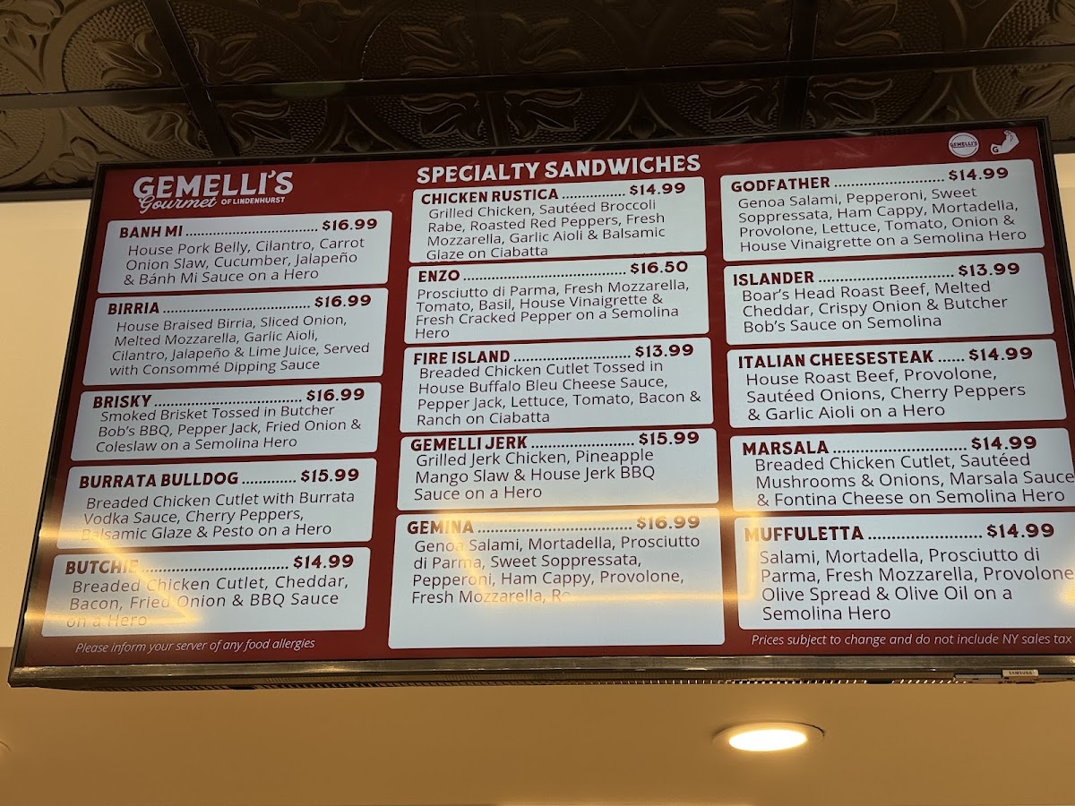 Gemelli's Gourmet LI Photo Menu 3