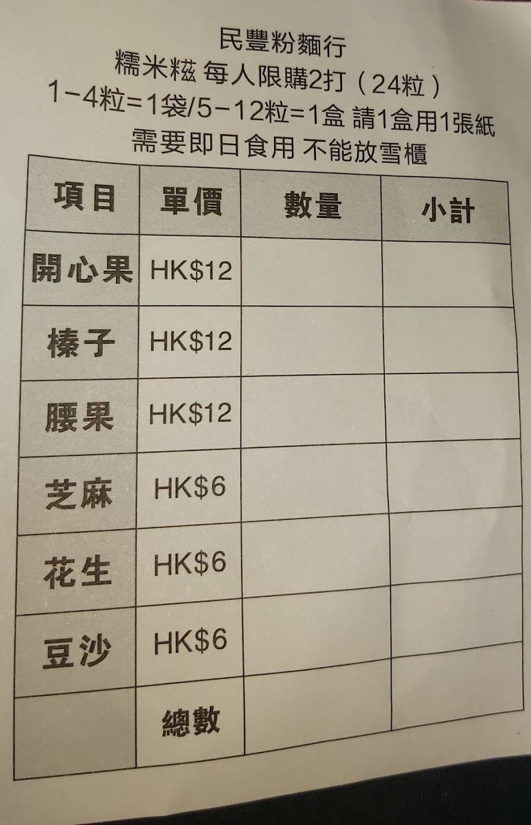 Min Fong Hong Photo Menu 2