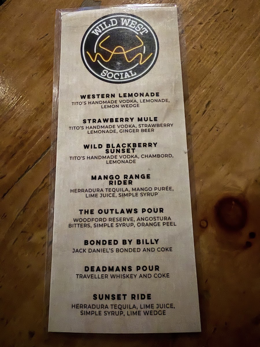 Wild West Social Photo Menu 1