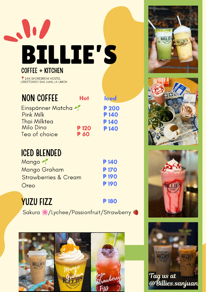 Billie's Coffee + Kitchen Photo Menu 3