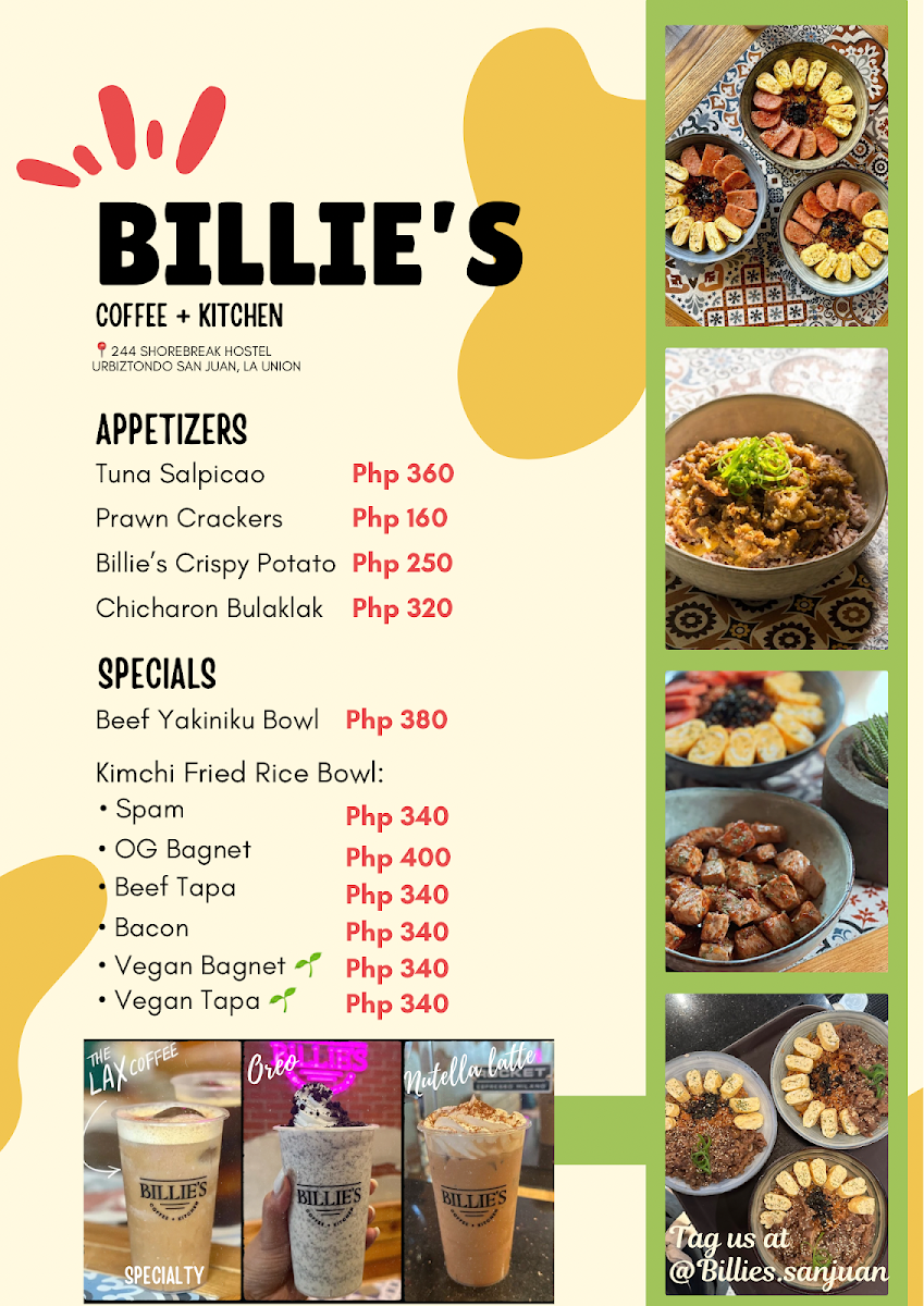 Billie's Coffee + Kitchen Photo Menu 4