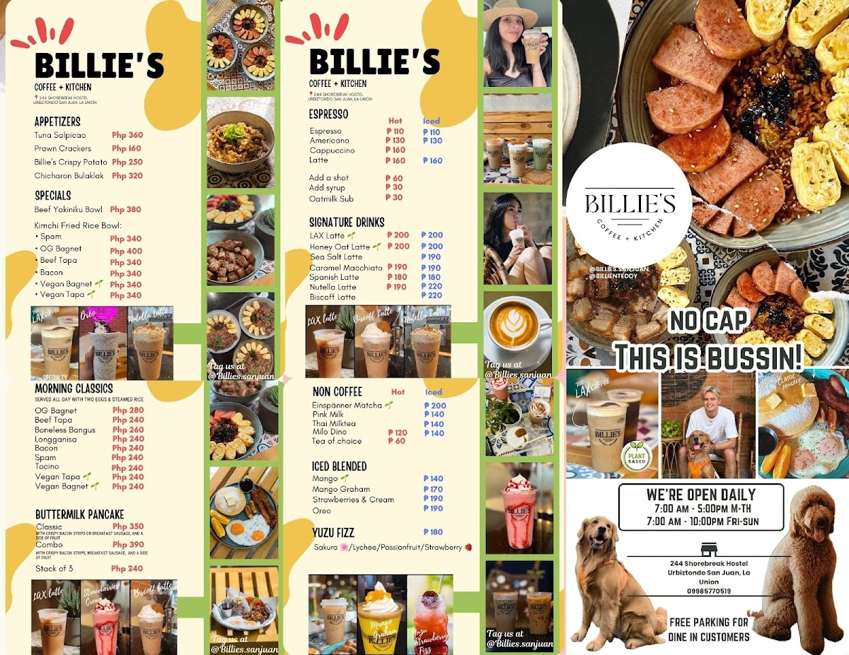 Billie's Coffee + Kitchen Photo Menu 5