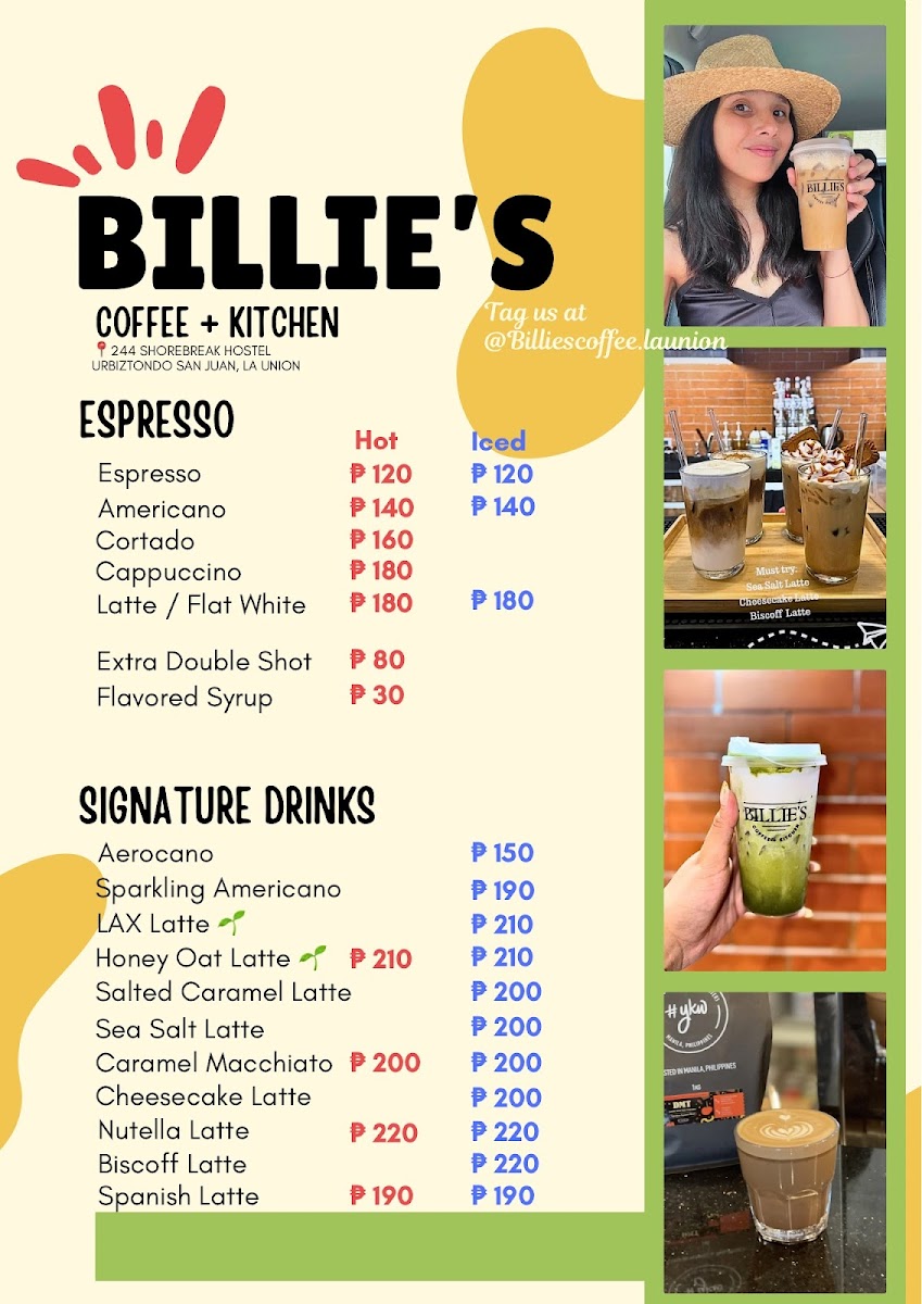 Billie's Coffee + Kitchen Photo Menu 8