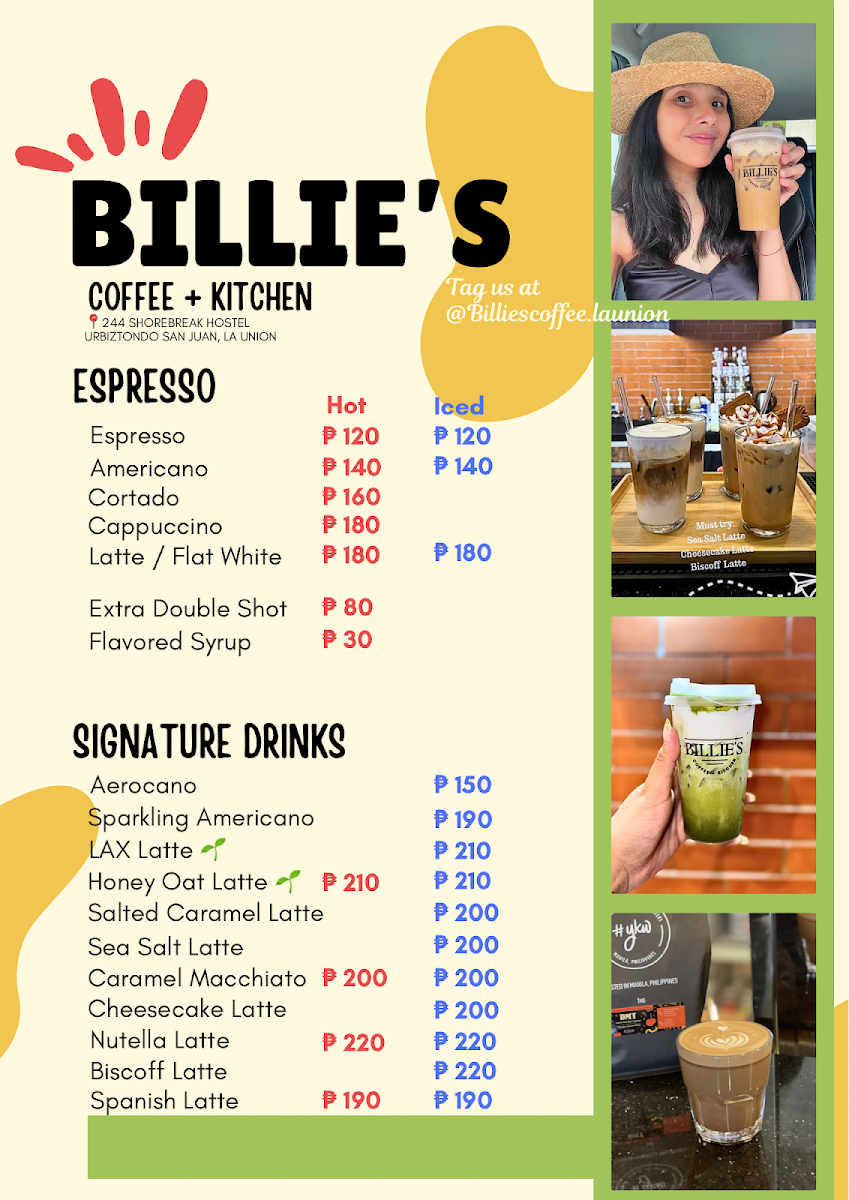 Billie's Coffee + Kitchen Photo Menu 9