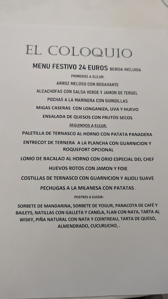 Restaurante El Coloquio Zaragoza Photo Menu 3
