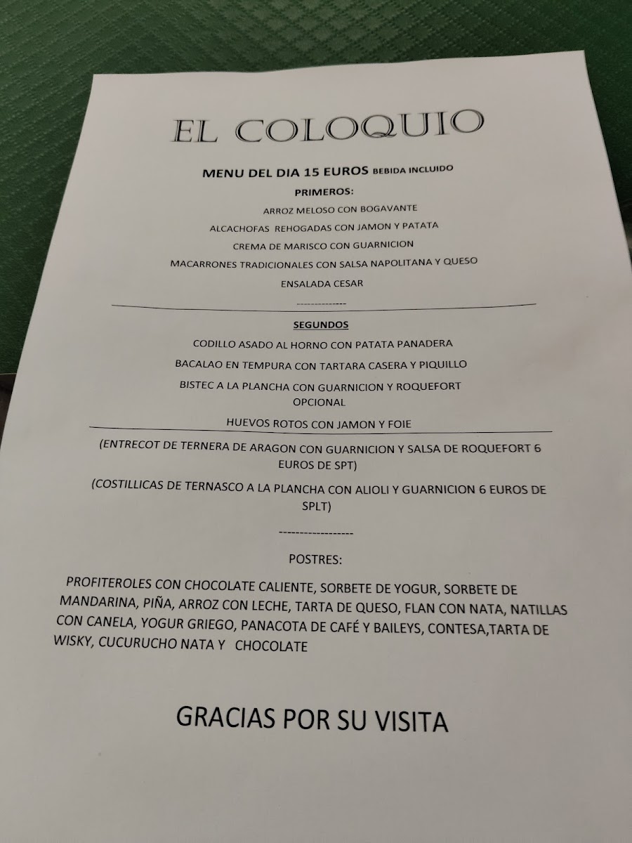 Restaurante El Coloquio Zaragoza Photo Menu 4