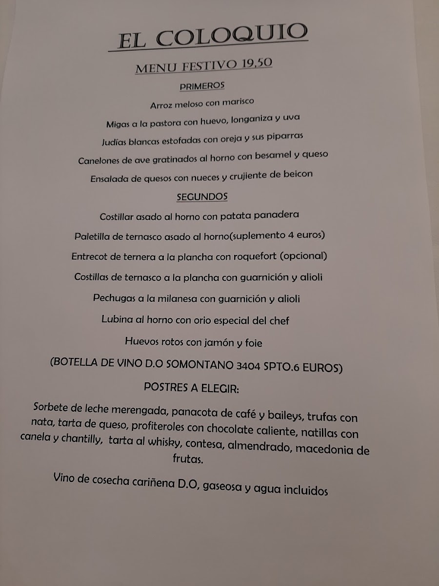 Restaurante El Coloquio Zaragoza Photo Menu 7