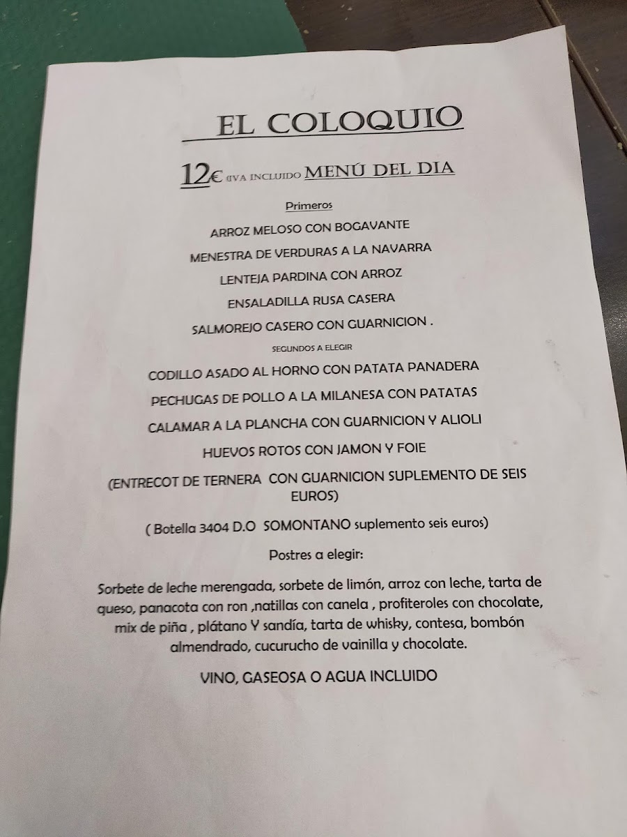 Restaurante El Coloquio Zaragoza Photo Menu 8
