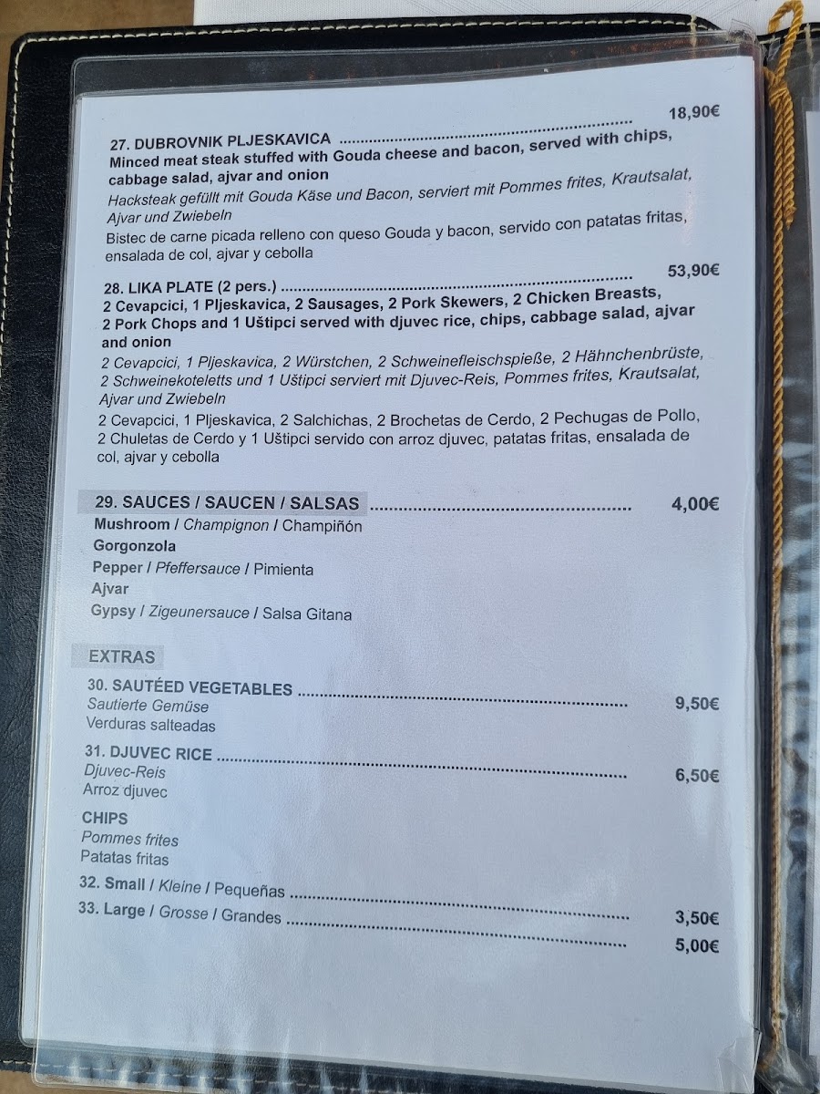 Restaurant Dubrovnik Photo Menu 10