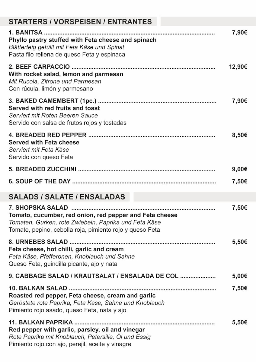 Restaurant Dubrovnik Photo Menu 3