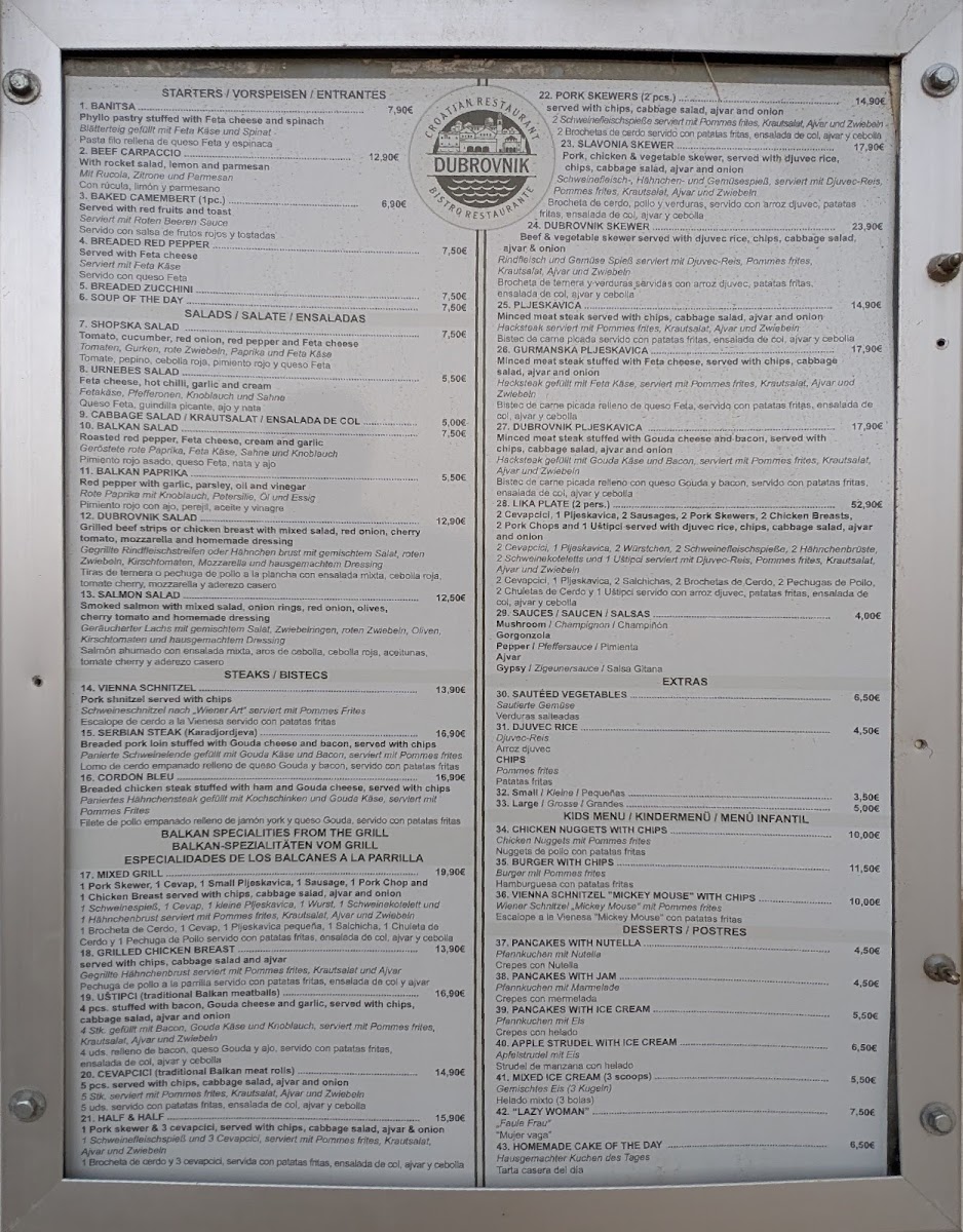 Restaurant Dubrovnik Photo Menu 6