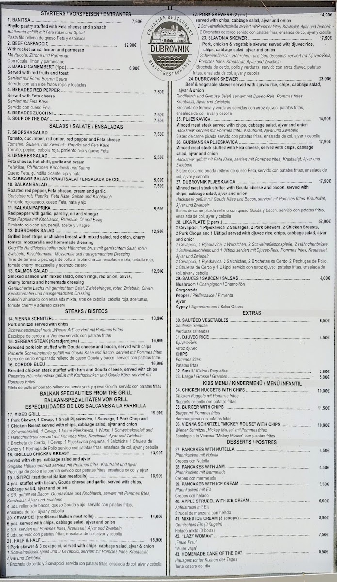 Restaurant Dubrovnik Photo Menu 7