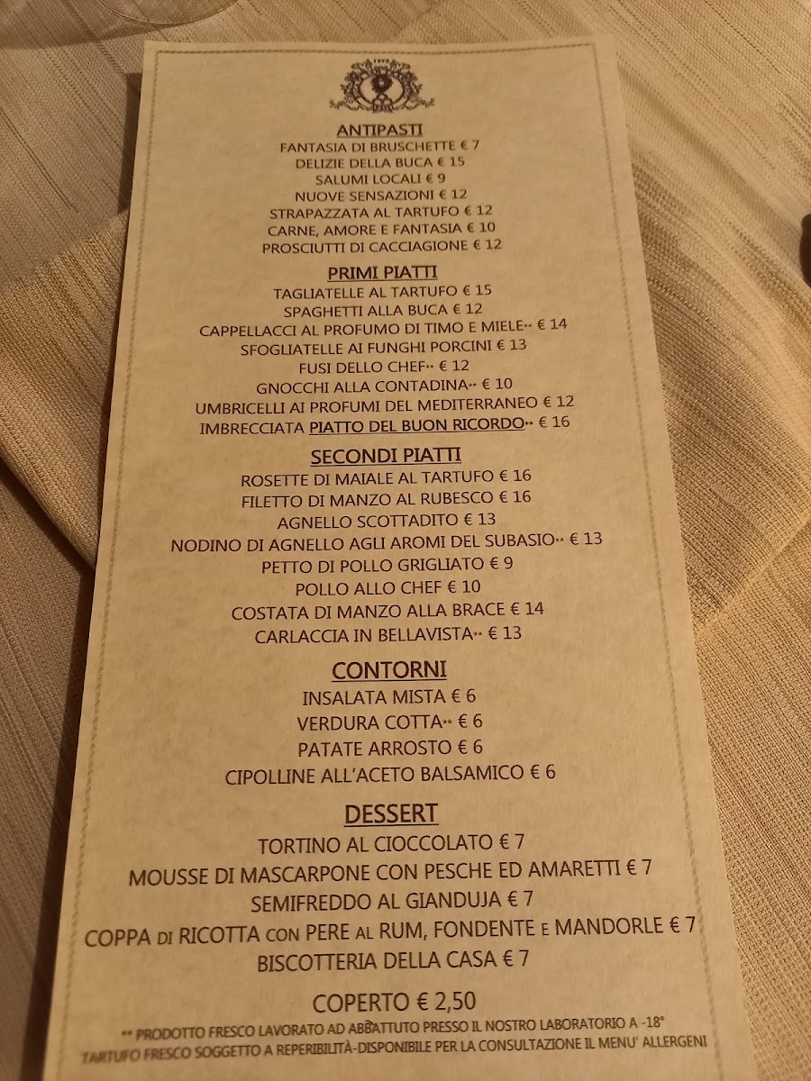 Ristorante Buca di San Francesco - ASSISI Photo Menu 6