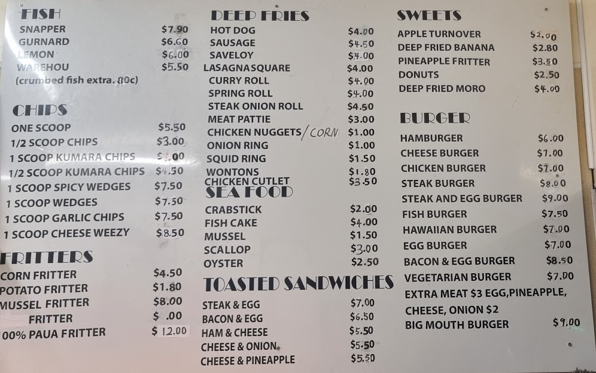 Westown Fish Supplies Photo Menu 6