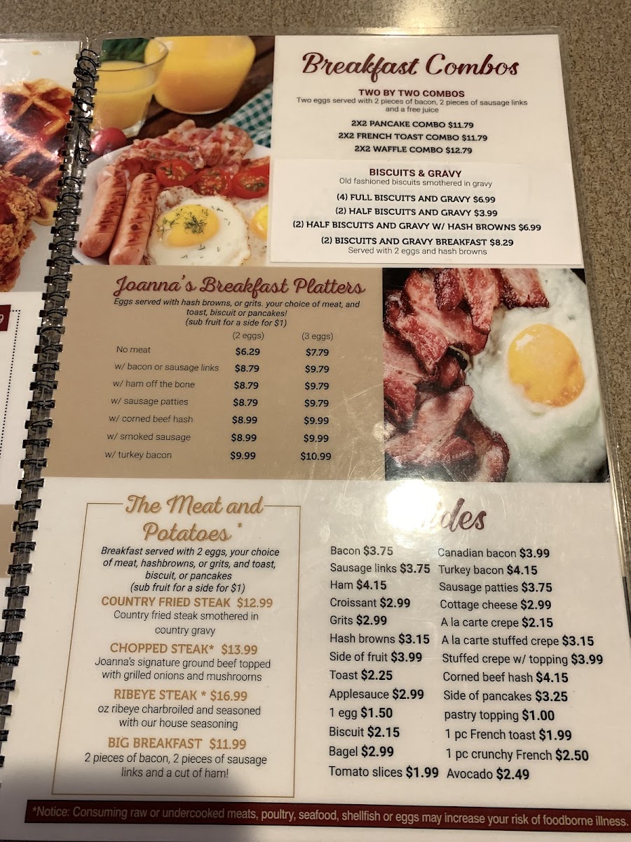 Joanna’s Family Restaurant Photo Menu 3