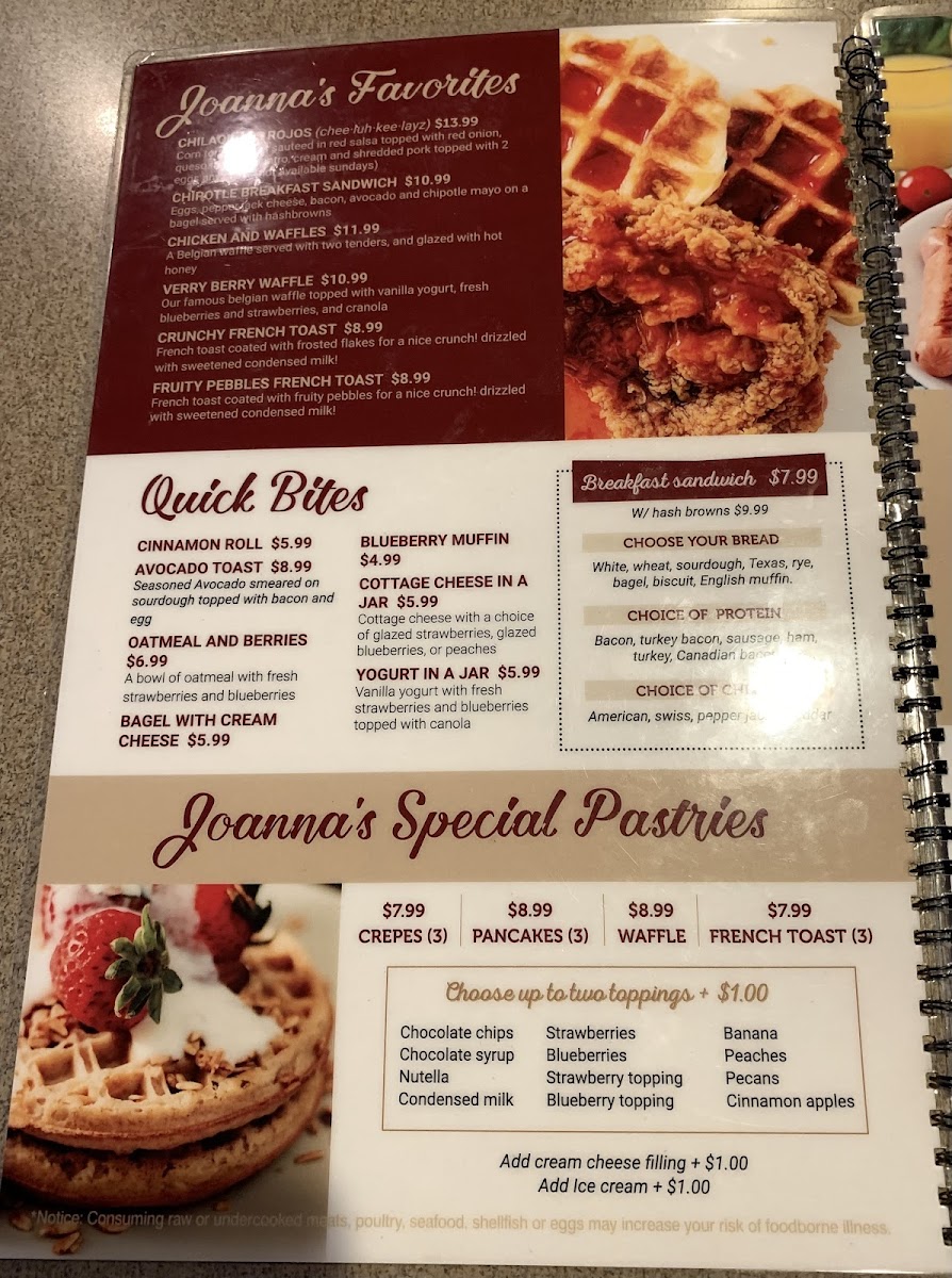 Joanna’s Family Restaurant Photo Menu 4
