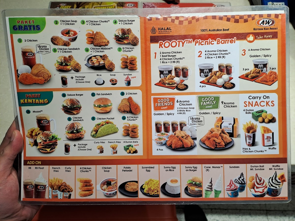 A&W Restaurants Terminal 3 Soekarno-Hatta Airport (CGK) Photo Menu 2