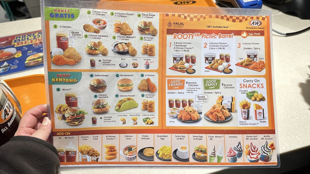 A&W Restaurants Terminal 3 Soekarno-Hatta Airport (CGK) Photo Menu 5