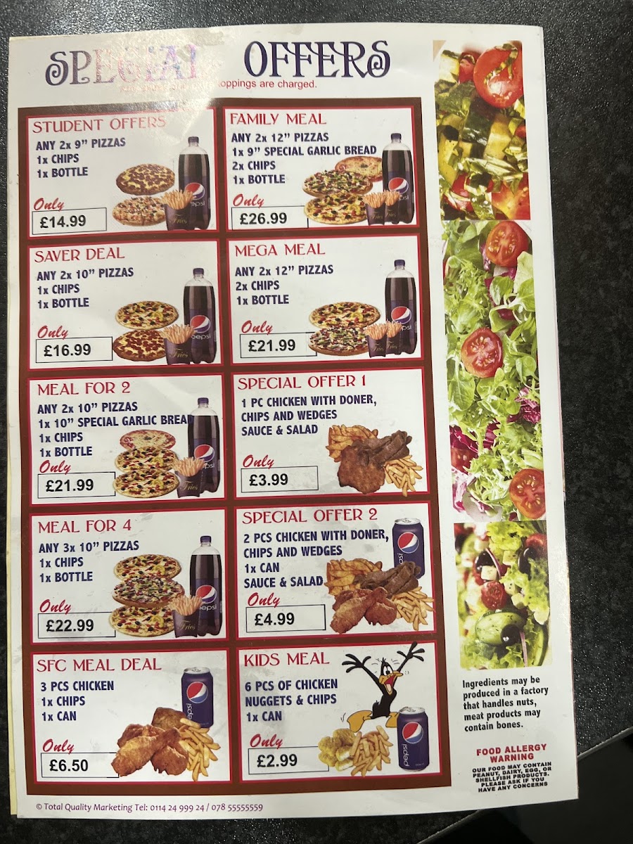 Pinocchio's Takeaway Photo Menu 1