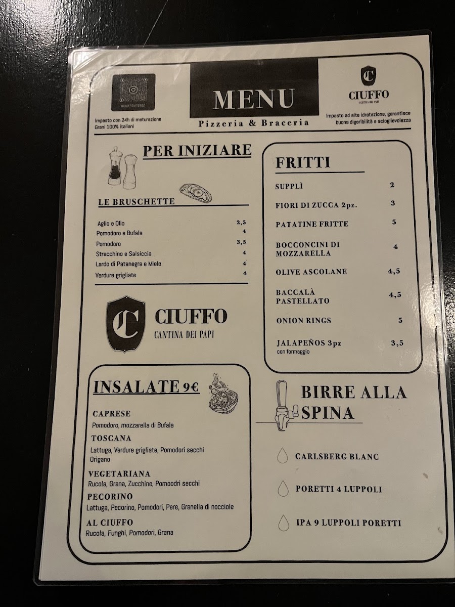 Ciuffo Photo Menu 1