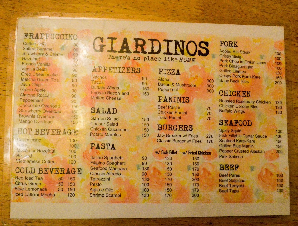 Giardinos Photo Menu 2