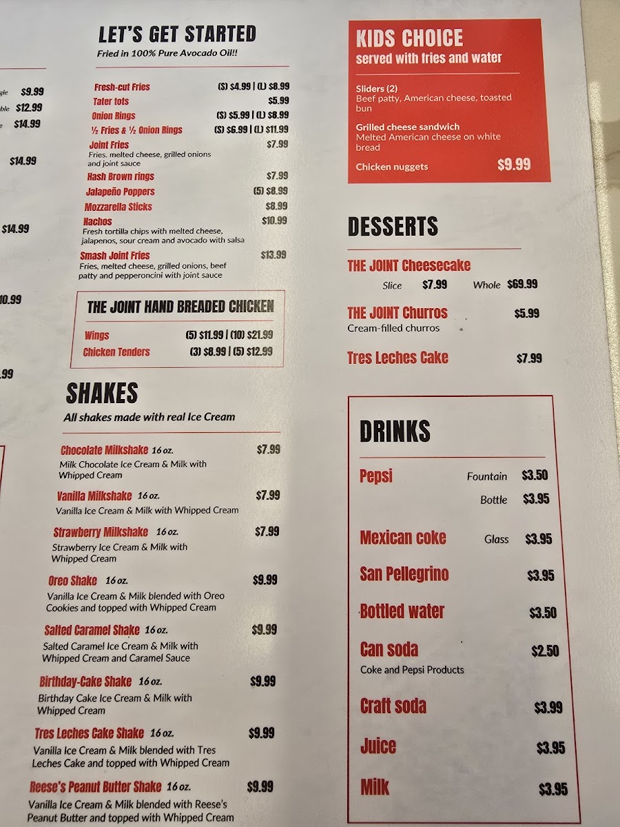 The Burger Joint and Brew Photo Menu 2