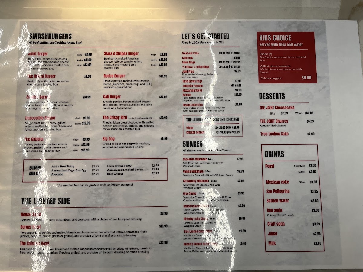 The Burger Joint and Brew Photo Menu 5