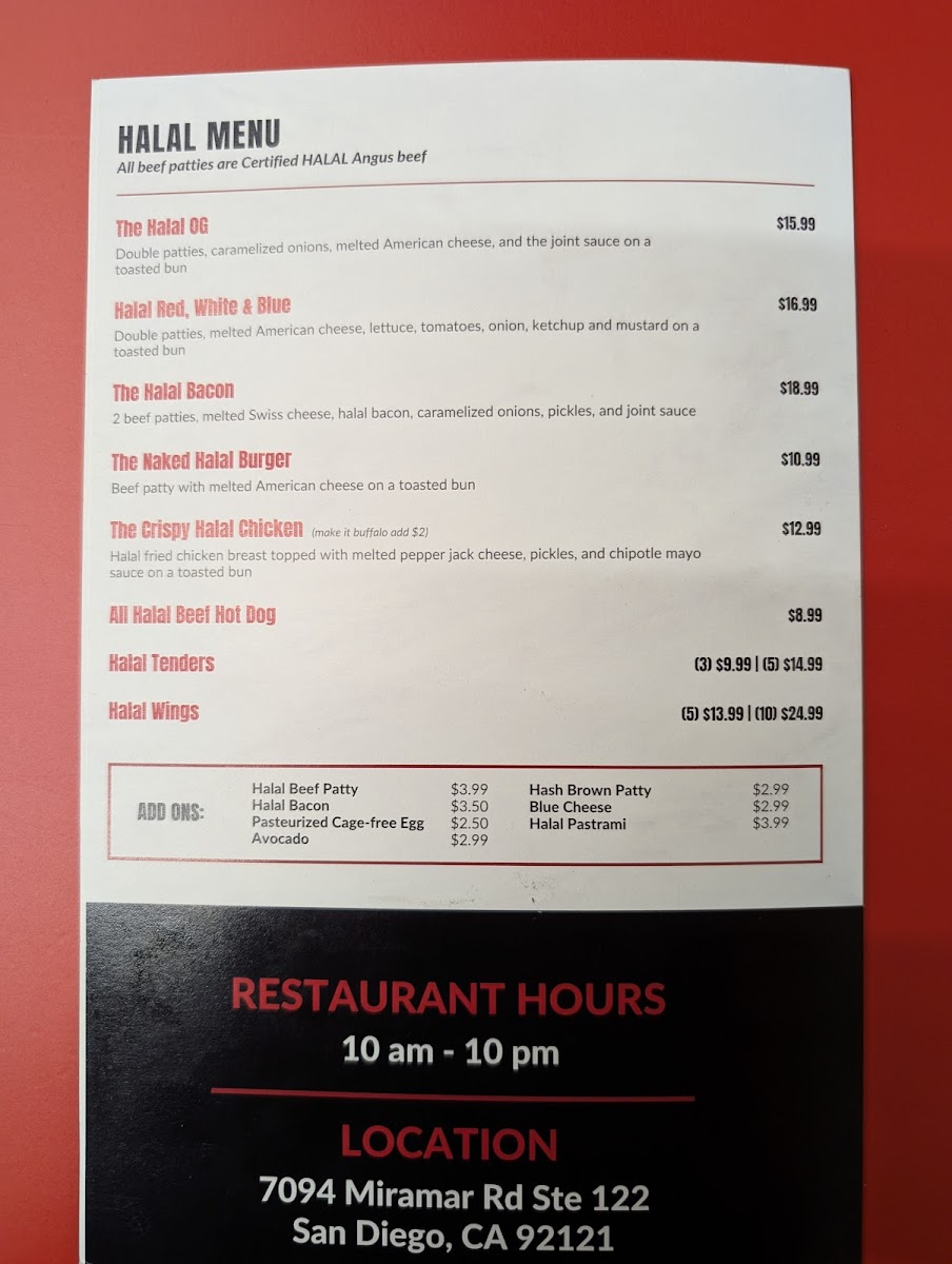 The Burger Joint and Brew Photo Menu 9