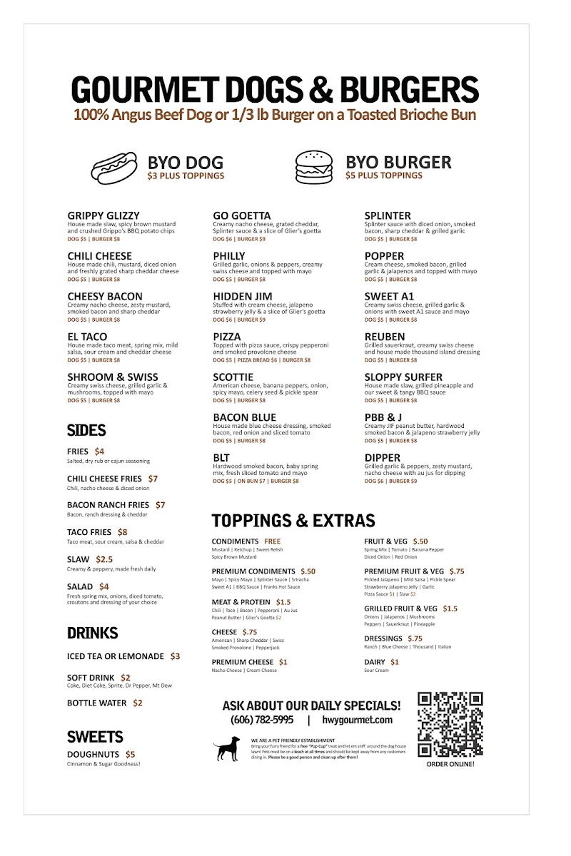 Highway Gourmet Photo Menu 1