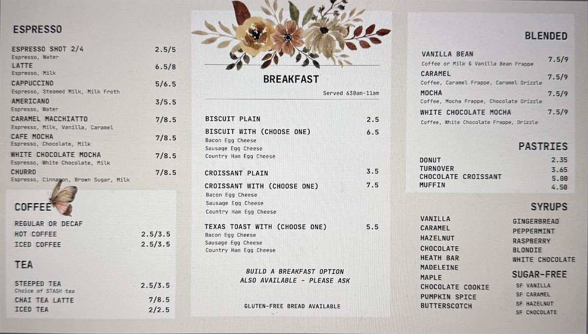 32 North Coffeehouse Photo Menu 2
