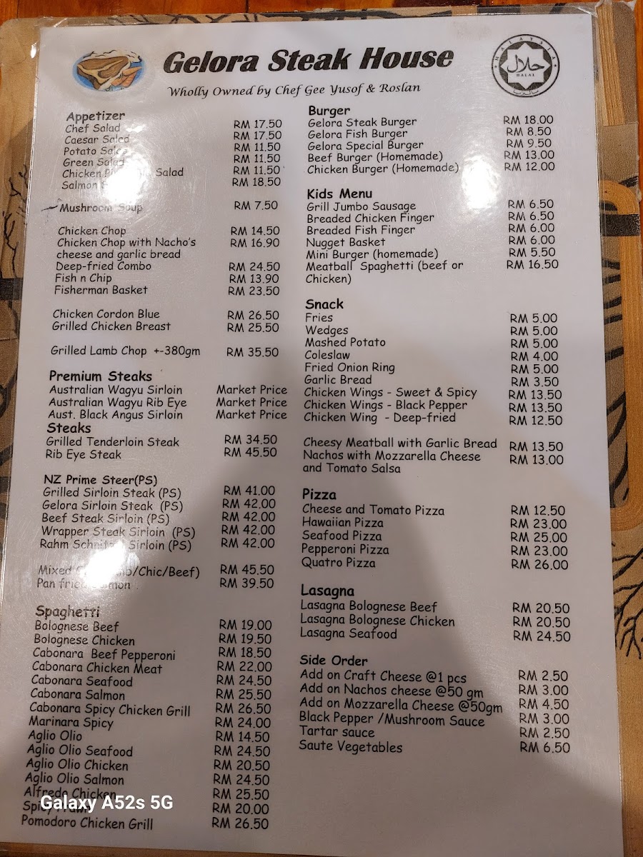 Gelora Steak House Photo Menu 2