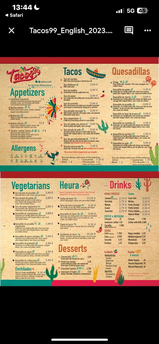 tacos 99 Photo Menu 9