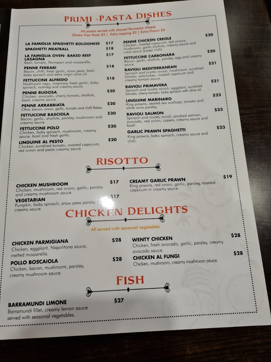 La Famiglia Pizzeria Photo Menu 4