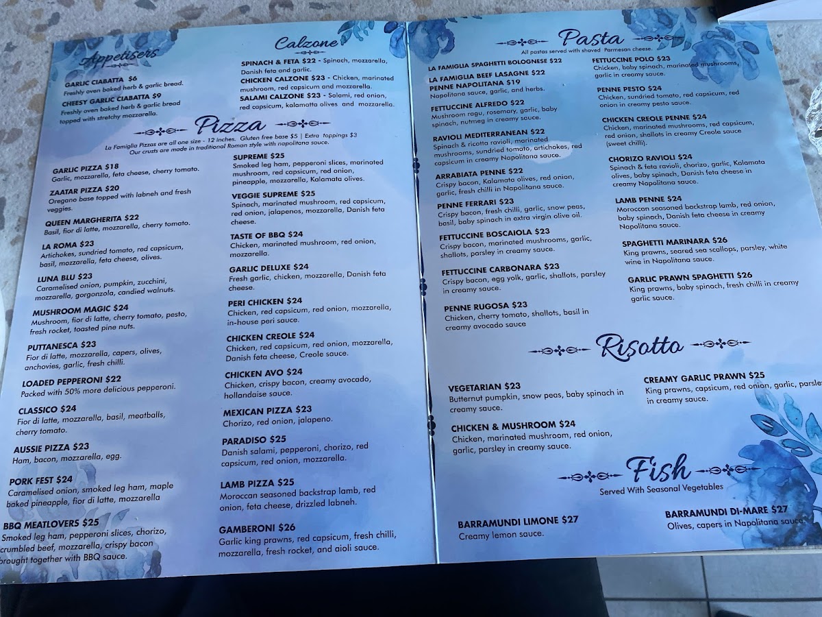 La Famiglia Pizzeria Photo Menu 5