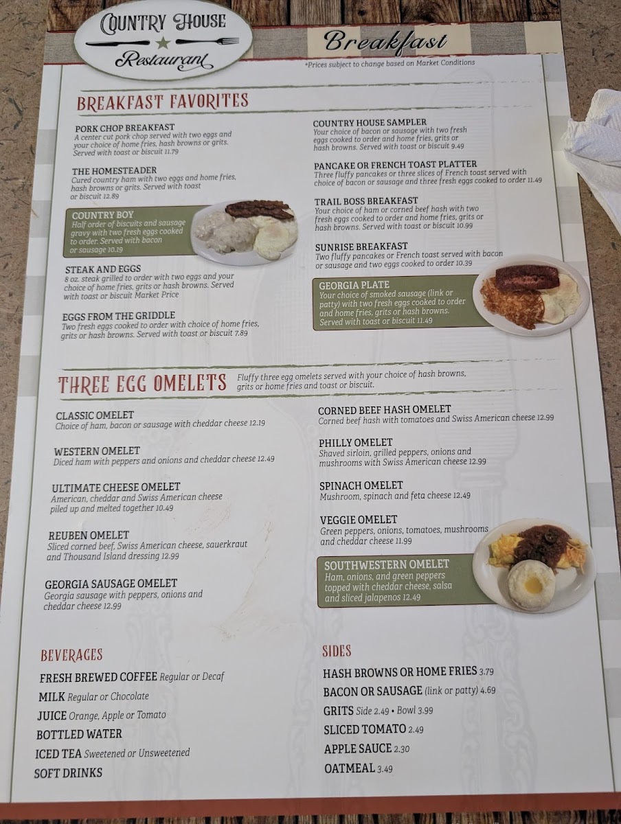 Country House Restaurant Photo Menu 1
