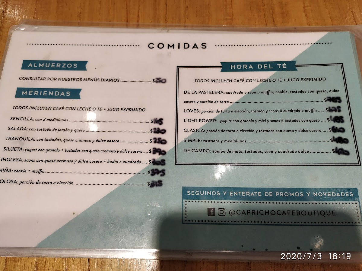 Capricho | Café Boutique Photo Menu 1