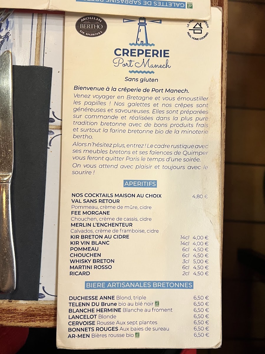 Crêperie Port-Manech Photo Menu 2