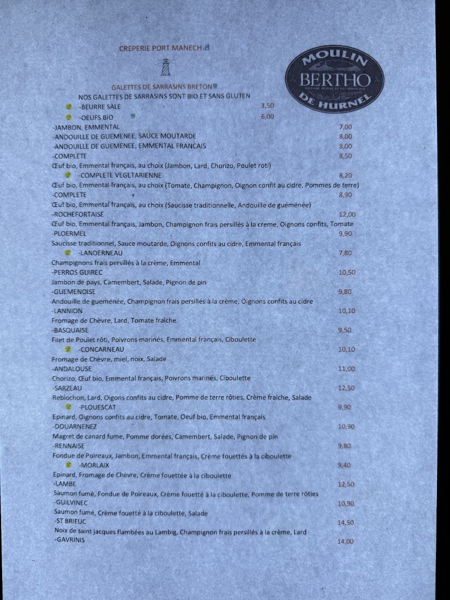 Crêperie Port-Manech Photo Menu 7
