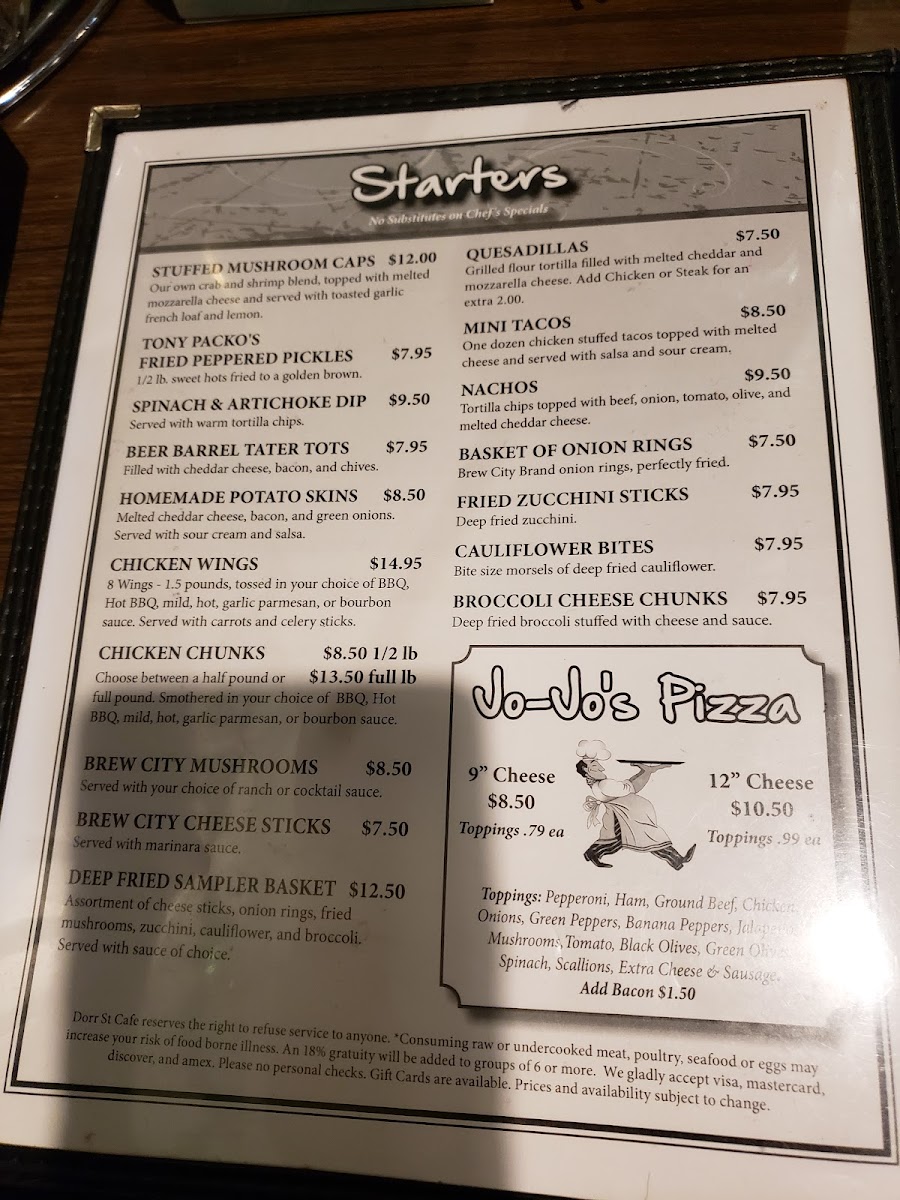 Dorr Street Cafe Photo Menu 2