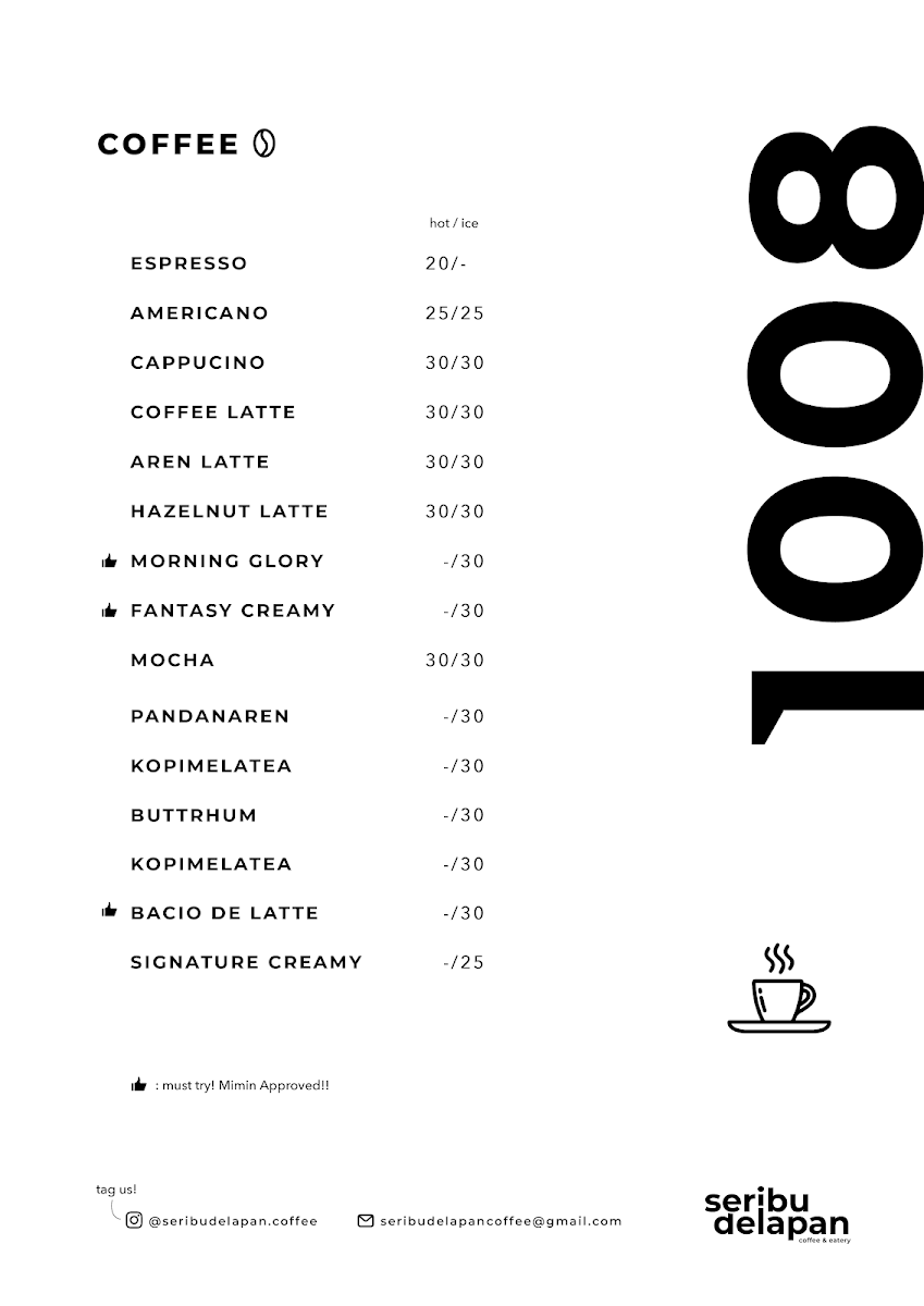 Seribu Delapan Coffee & Eatery Photo Menu 4