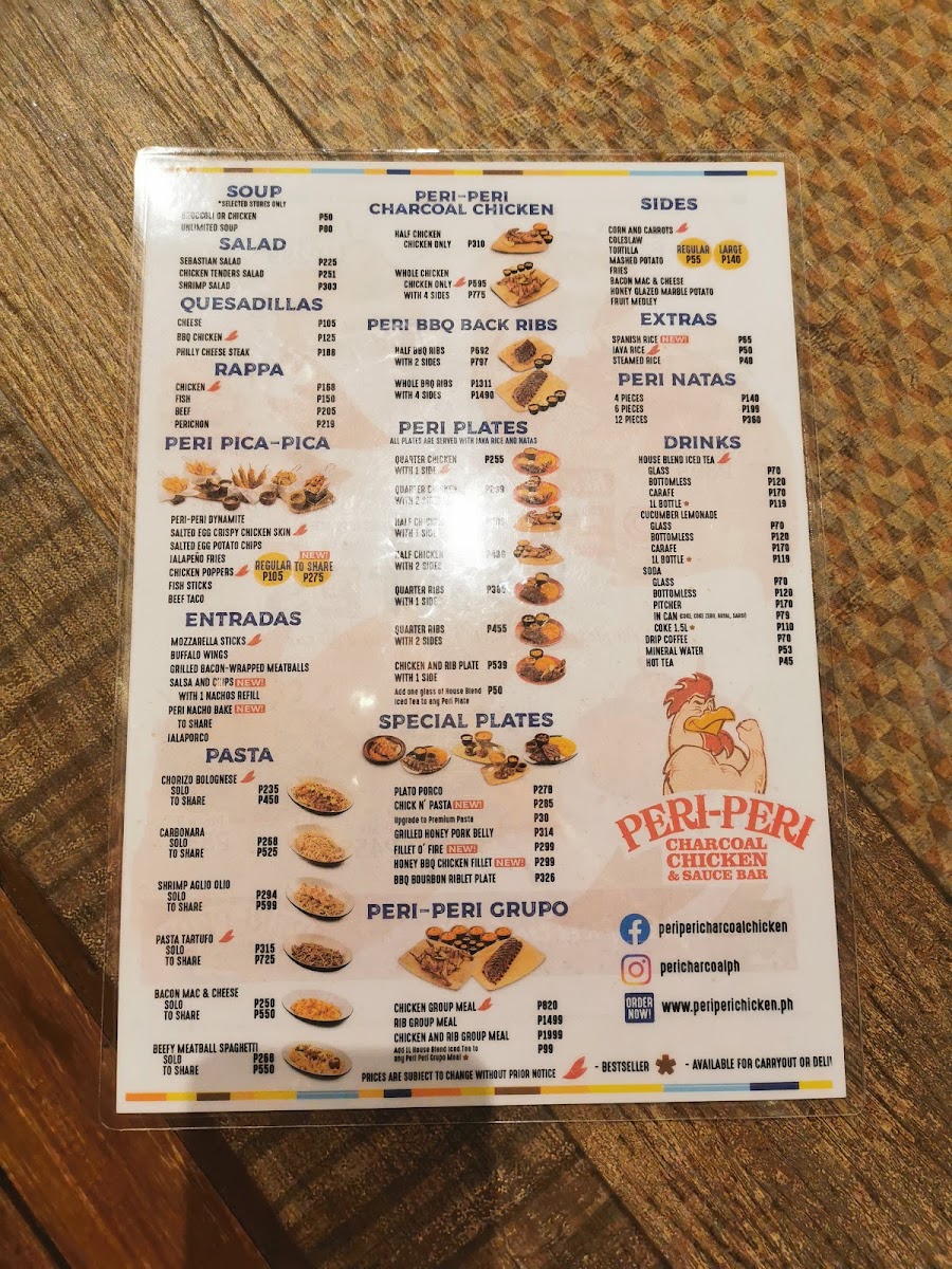 Peri Peri Evia Lifestyle Mall Photo Menu 2