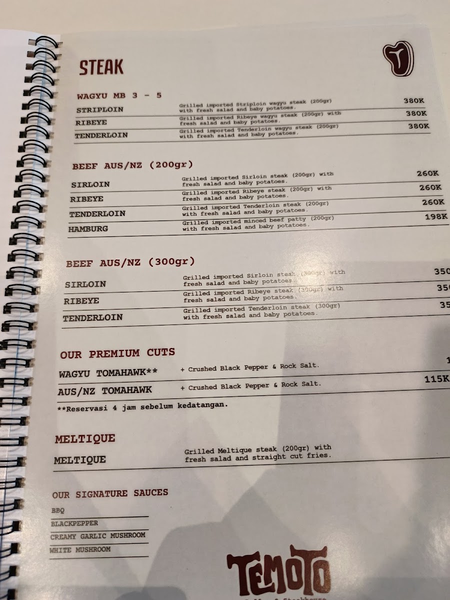 TEMOTO - COFFEE & STEAKHOUSE Photo Menu 3