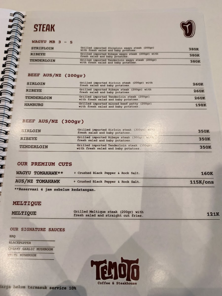 TEMOTO - COFFEE & STEAKHOUSE Photo Menu 5