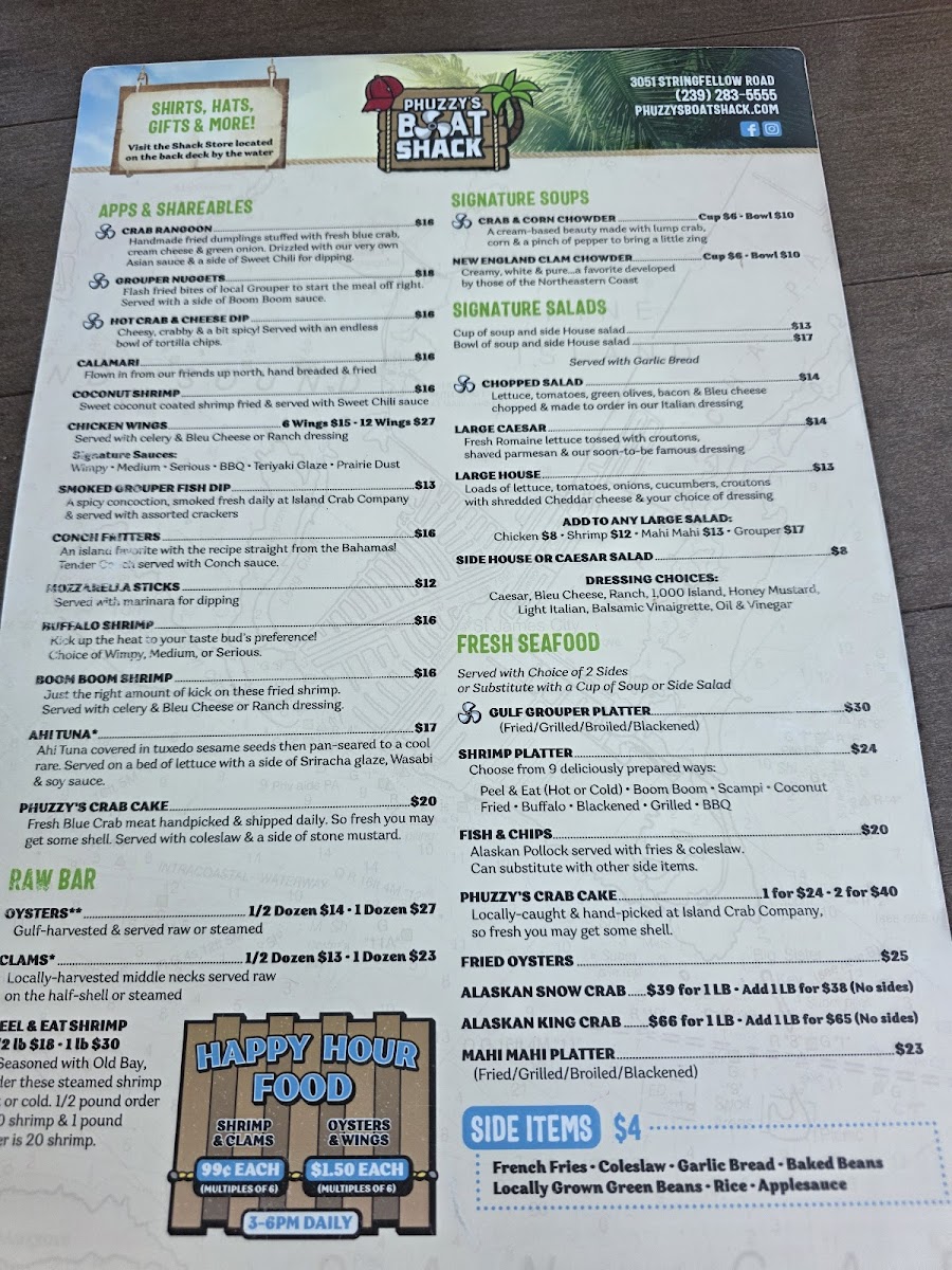 Phuzzy's Boat Shack Photo Menu 6