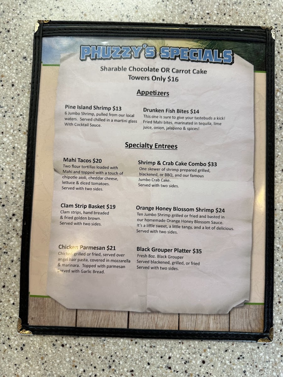 Phuzzy's Boat Shack Photo Menu 9