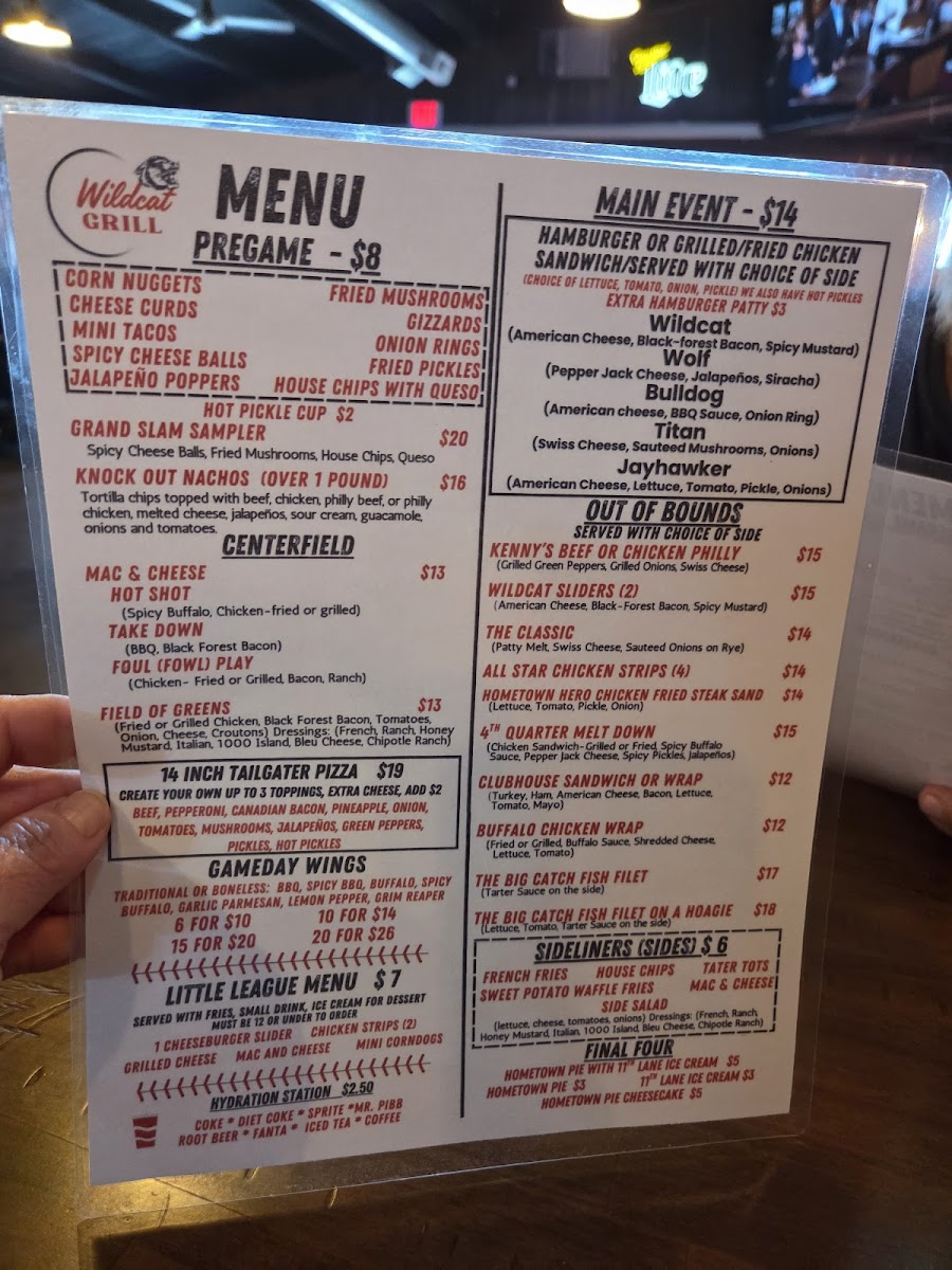 Wildcat Grill Photo Menu 1