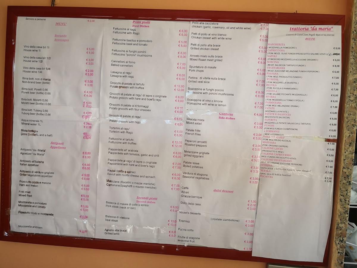 Trattoria da Maria Photo Menu 1
