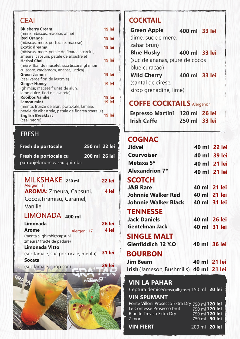 Gra’tar restaurant Photo Menu 1