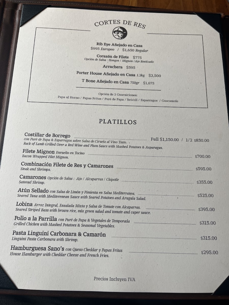 Sano´s Steak House Photo Menu 9