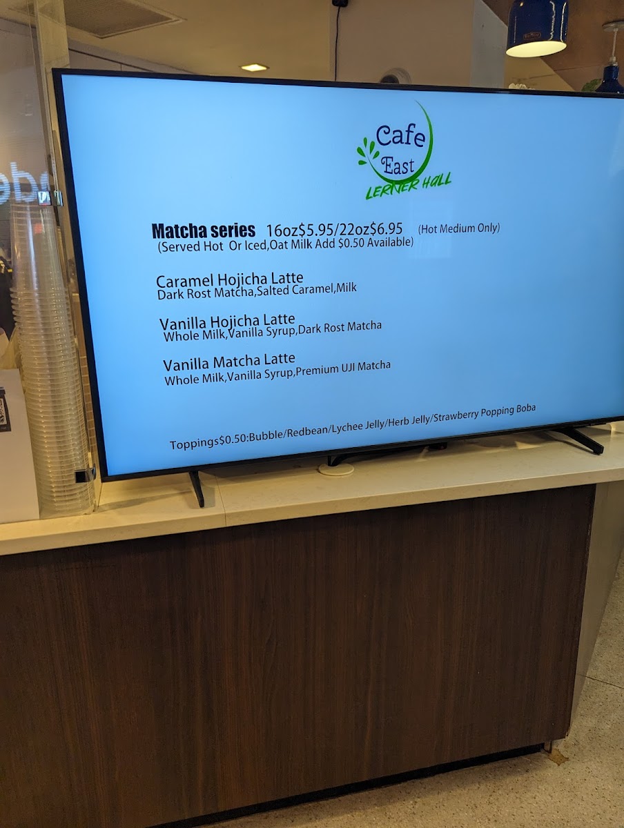 Cafe East Photo Menu 1